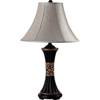 Metal And Polyresin Table Lamp W/ Floral Decoration "8173"