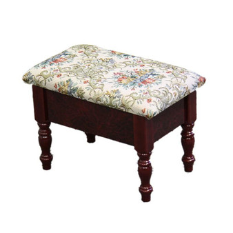 10 Inch Cherry Foot Stool With Storage "H-51 CH"