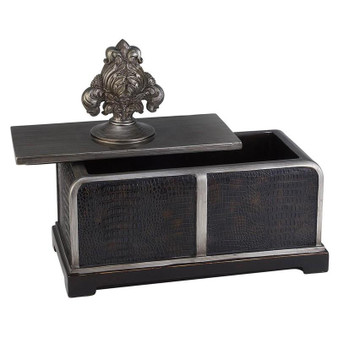 11 Inch Sobek Dark Espresso Decorative Box "K-4235JX"