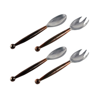 Burnham Set Of 4 Serving Utensils: 2 Salad Forks & 2 Spoons "609350/S4"