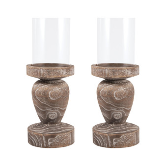 15.5"H Timberline Set Of 2 Pillar Candle Holders "526114/S2"