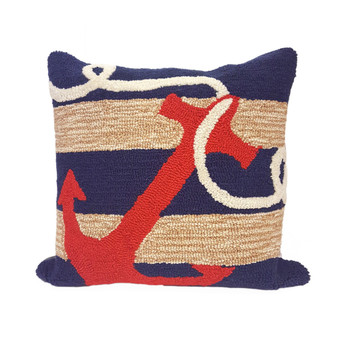 Frontporch Anchor Indoor/Outdoor Pillow Navy 18" Square "7Fp8S140033"