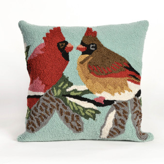 Frontporch Cardinals Indoor/Outdoor Pillow Sky 18" Square "7Fp8S153803"