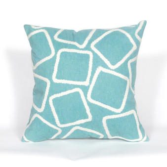 Visions I Squares Indoor/Outdoor Pillow Aqua 20" Square "7Sa2S408704"