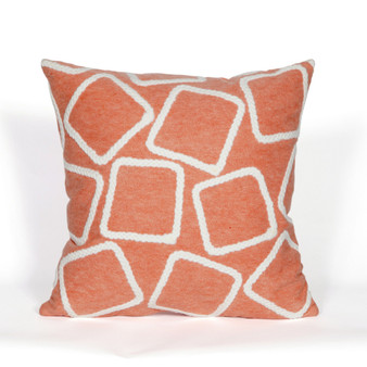 Visions I Squares Indoor/Outdoor Pillow Coral 20" Square "7Sa2S408717"