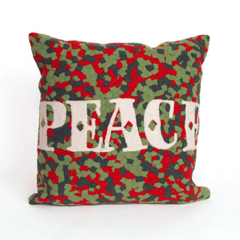 Visions Ii Peace Indoor/Outdoor Pillow Red 20" Square "7Sb2S420124"