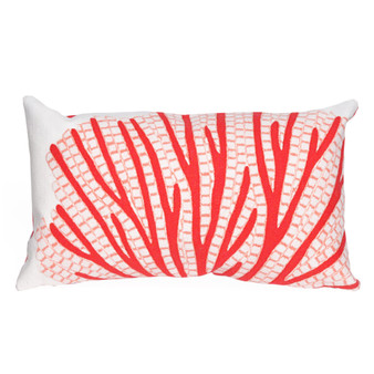 Visions Iii Coral Fan Indoor/Outdoor Pillow Coral 12"X20" "7Sc1S418517"