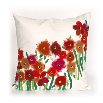 Visions Iii Poppies Indoor/Outdoor Pillow Red 20" Square "7Sc2S320924"