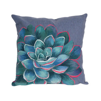 Visions Iii Succulent Indoor/Outdoor Pillow Lapis 20" Square "7Sc2S431603"