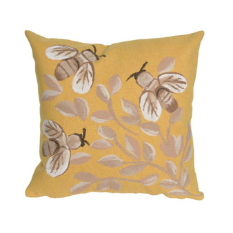 Visions Iii Bees Indoor/Outdoor Pillow Honey 20" Square "7Sc2S431809"
