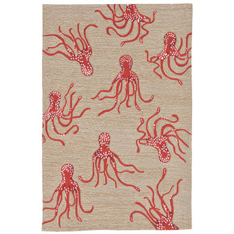 Capri Octopus Indoor/Outdoor Rug Coral 42"X66" "Cap46167717"