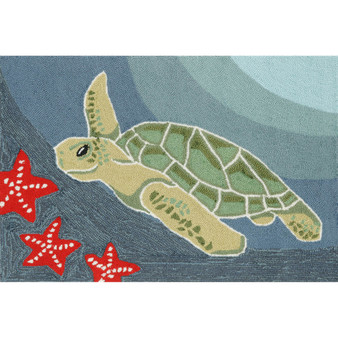 Frontporch Sea Turtle Indoor/Outdoor Rug Ocean 20"X30" "Ftp12143104"