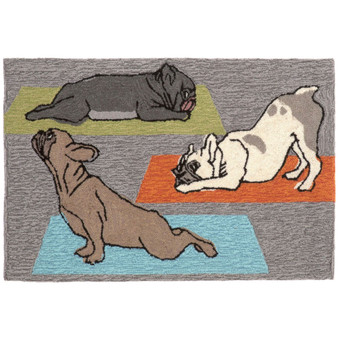 Frontporch Yoga Dogs Indoor/Outdoor Rug Grey 30"X48" "Ftp34148847"