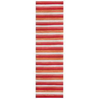 Visions Ii Painted Stripes Indoor/Outdoor Rug Warm 27"X8' "Vcfr8431324"