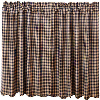 Navy Check Scalloped Tier Set Of 2 L36Xw36 "20195"