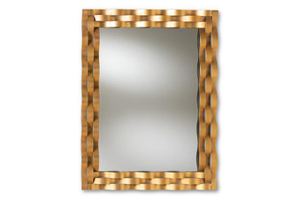 Antique Gold Finished Rectangular Accent Wall Mirror RXW-8002 By Baxton Studio