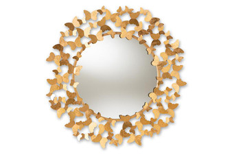 Antique Gold Finished Butterfly Accent Wall Mirror RXW-6159 By Baxton Studio