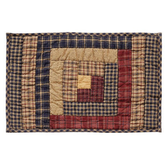 Millsboro Placemat Log Cabin Block Quilted Set Of 6 12X18 "33024"
