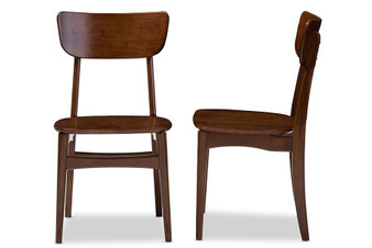 Netherlands Walnut Bent Wood Dining Side Chair - (Set Of 2) RT365-CHR By Baxton Studio