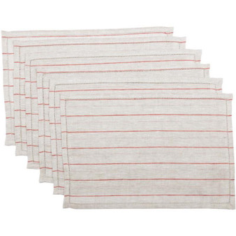 Charley Red Placemat Set Of 6 12X18 "38573"