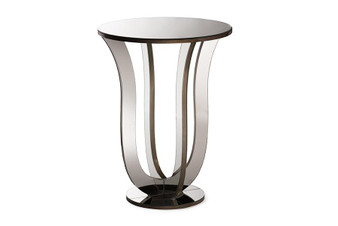 Kylie Hollywood Regency Mirrored Accent Side Table RS1242 By Baxton Studio