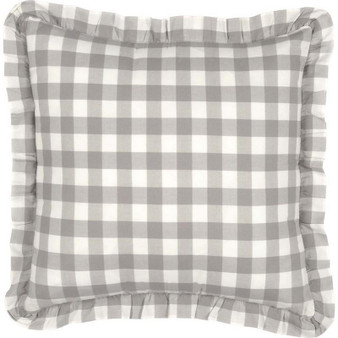 Annie Buffalo Grey Check Ruffled Fabric Pillow 18X18 "40455"