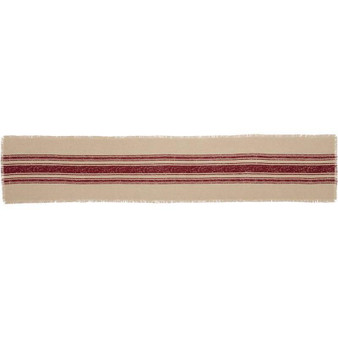 Vintage Burlap Stripe Red Runner 13X72 "42456"