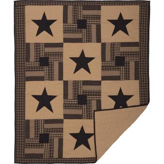 Black Check Star Quilted Throw 60X50 "45777"
