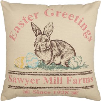 Sawyer Mill Easter Greetings Bunny Pillow 18X18 "63025"