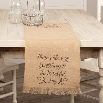 Jute Burlap Natural Thankful Runner 13X36 "56715"