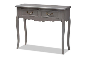 Country Cottage 2-Drawer Console Table - Grey JY18A026-Grey-Console By Baxton Studio