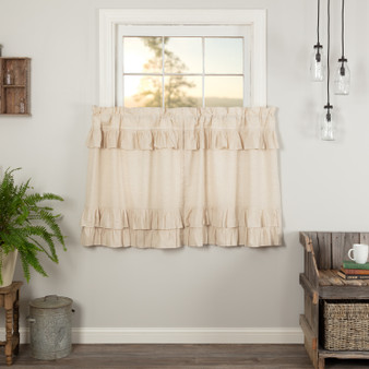Simple Life Flax Natural Ruffled Tier Set Of 2 L36Xw36 "51969"