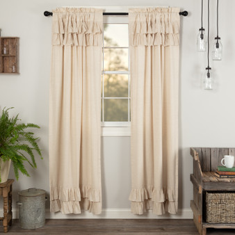 Simple Life Flax Natural Ruffled Panel Set Of 2 84X40 "51351"
