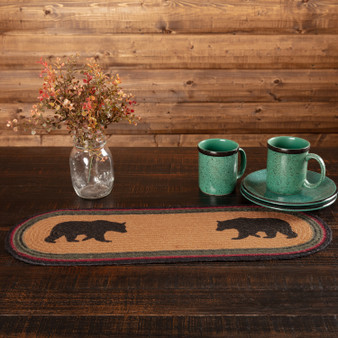 Wyatt Stenciled Bear Jute Runner 8X24 "52003"