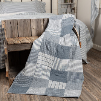 Sawyer Mill Blue Block Quilted Throw 60X50 "51258"