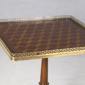 Square Cameron Table In Brown Finish "33693"