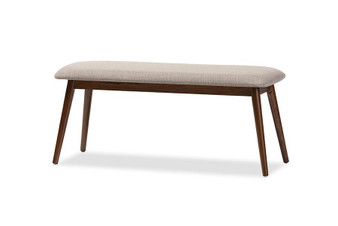 Flora Brown Wood Dining Bench Flora-Medium Oak-Bench By Baxton Studio