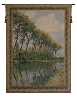 Canal In Flanders Mill Belgian Tapestry Wall Art "WW-1660-2423"