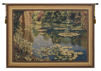 Lake Giverny With Border Belgian Tapestry Wall Art "WW-1668-2440"
