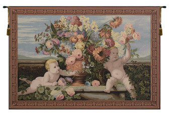 Angels And Flowers Italian Tapestry "WW-6390-8992"