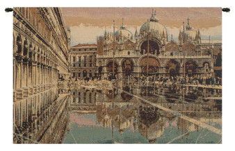 Alta Marea In Piazza San Marco Italian Tapestry "WW-7046-9757"