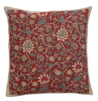 Fleurs De Morris Red Cushion Wholesale "WW-8272-11477"