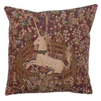 Licorne Captive In Red French Cushion "WW-8629-12099"