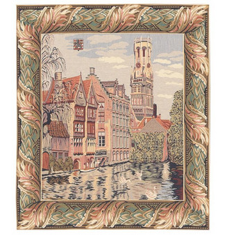 Beige The Canals At Bruges European Tapestry "EWA-8330"