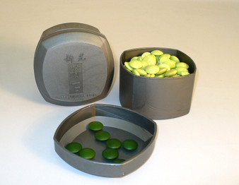 8Mm Green Glass Stones And Grey Bowls "22801K-8GN"