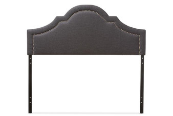 Rita Grey Fabric Upholstered Queen Headboard BBT6567-Dark Grey-Queen HB By Baxton Studio