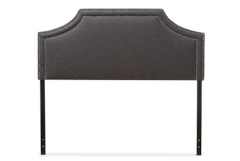 Avignon Grey Fabric Queen Headboard BBT6566-Dark Grey-Queen HB By Baxton Studio