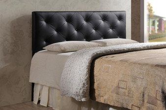 Baltimore Queen Black Faux Leather Headboard BBT6431-Black-HB-Queen By Baxton Studio