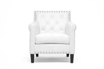 Thalassa White Arm Chair BBT5114-White-CC By Baxton Studio