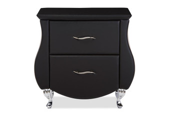 Erin Black Faux Leather Upholstered Nightstand BBT3116-Black-NS By Baxton Studio